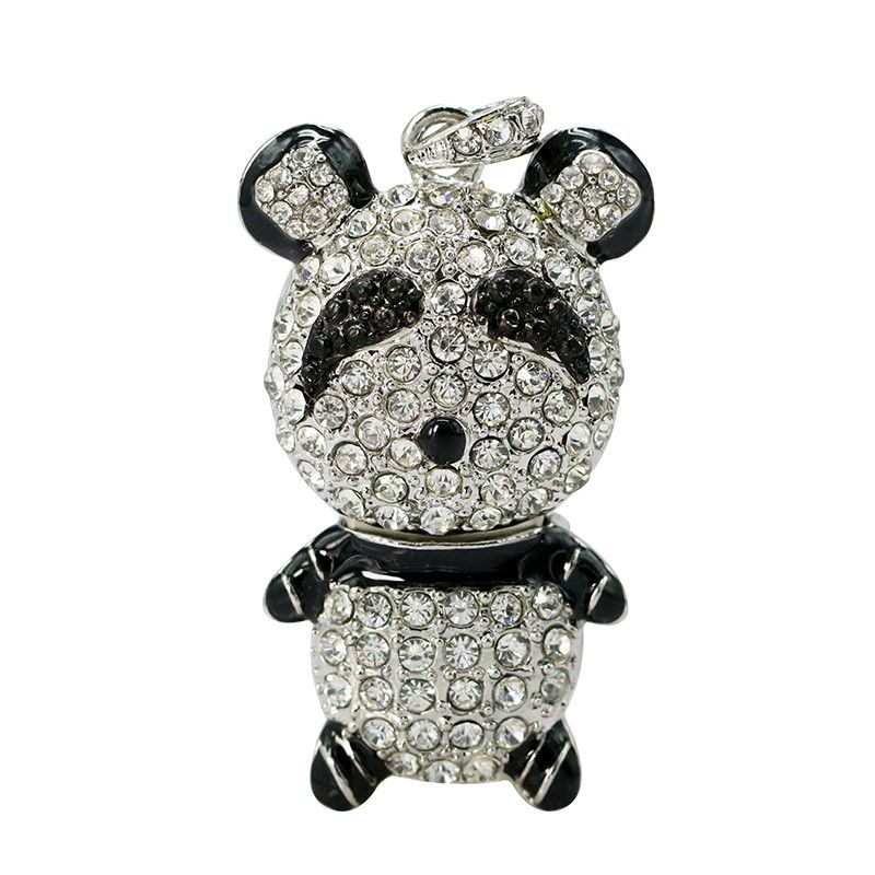 Crystal Necklace Panda Model 128GB USB 2.0 Flash Memory Stic