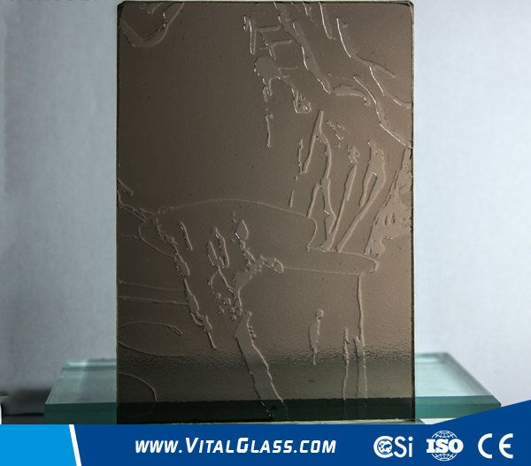 3-6mm Bronze Landscape Pattern Glass with CE&ISO9001