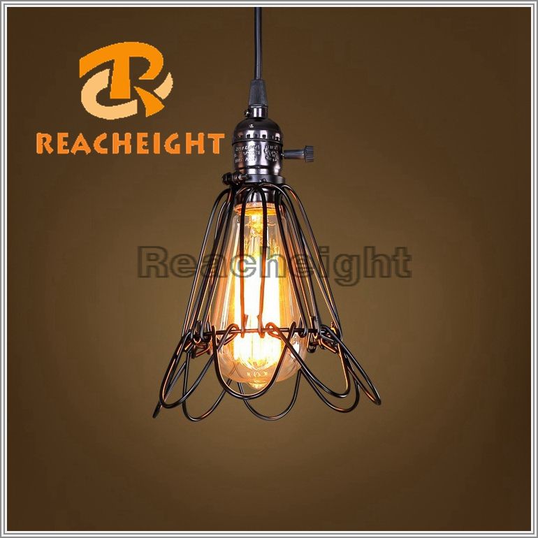 Industrial Vintage Cage Pendant Light