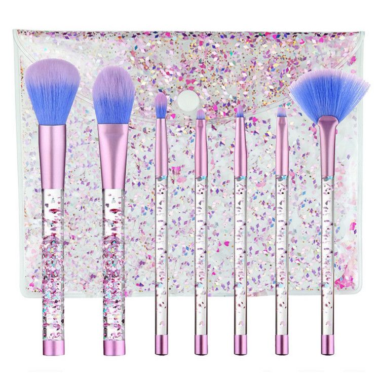 7PCS Liquid Glitter Crystal Handle Makeup Brush