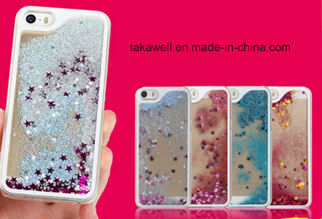 Mobile Phone Accessory 3D Liquid Sand Crystal Quicksand Case for iPhone 6 6s Cell Phone Cover Case