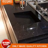 Black Quartz Silestone Countertop Edged Overhang Design