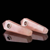 Smoking Hand Pipe Pink Crystal Hand Pipe Natural Material Smoking Pipe