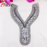 Gun-Grey Plastic Bead Acrylic Crystal Beaded Neck Trim