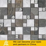 Stone Mix Brushed Metal with Crystal Glass Mosaic