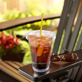 Plastic Crystal Clear Cups with Flat Lids for Cold Drinks, Iced Coffee