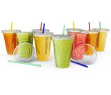 16oz Plastic Crystal Clear Cups for Iced Coffee, Bubble Boba, Smoothie, Tea, Cold Drinks etc