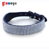 Customized PU Collars Crystal Dog Collar Leather Dog Product Pet Supply