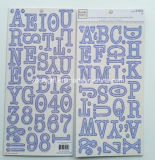 Alpha Chipboard Letters Sticker En Carton Gris