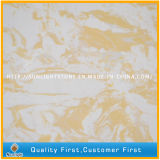 Yellow Engineered Artificial Marble Quartz for Countertops, Worktops, Tiles, Slabs