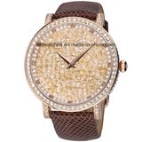 Luxury Women Diamond Watch with Leather Band