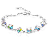 Hot Selling White Gold Color Change Stone Bracelet for Girls