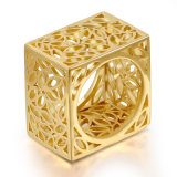 Classic Fashion Femaleyellow Gold Square Brass Ring