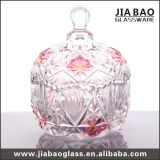 Engraved Decorative Spray Color Glass Candy Jar