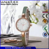 ODM Fashion Quartz Watch Leather Strap Ladies Wrist Watches (WY-075D)