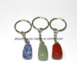 Fashion Natural Gemstone Crystal Keyring Pendant