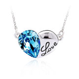 Beautiful Crystal Telesthesia Heart Shape Rhodium Plating Necklace