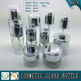 Transparent Clear Glass Cosmetic Bottle and Glass Cosmetic Jar