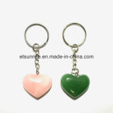 Fashion Gemstone Crstal Carnelian Quartz Heart Keyring Pendant