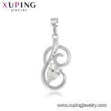 33323 Fashion Charm Rhodium Imitation Jewelry Pendant with CZ Flower Design