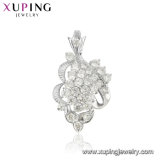 31193 Fashion Xuping Elegant Imitation Pearl Gem Silver Rhodium Jewelry Pendant in Copper Alloy