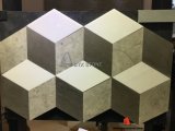 Grey Wooden White Marble 3D Interlocking Mosaic with Square Shape