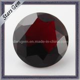 Football Round Faceted Garnet Red Cubic Zirconia