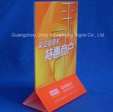 Plastic PMMA Acrylic Menu Holder for Display