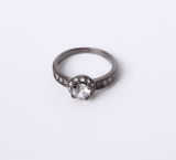 Black Color with Crystal Rhinestone Jewelry Ring