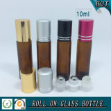 Cosmetic Amber Glass Roll on Bottle with Aluminium Cap