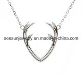 925 Fashion Silver Jewelry Antlers Necklace for Gift