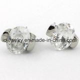 White CZ Gemstone for Single Stone Women Earrings