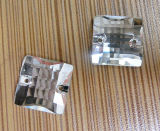 Clear Square Flat Back Stones Beads with Holes