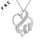 Fashion Austrian Crystals Heart Shape Pendant Necklace