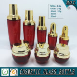 Red Colored Glass Cosmetic Bottle Packaging and Cosmetics Cream Empty Jars