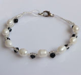 Rice Shape Natural Freshwater Pearl Bracelet (EB1510-1)