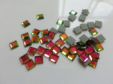 Square Flat Back Glass Beads, Mirror Glass Beads