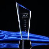 Crystal Trophy, Crystal Award with Black Round Stand Base