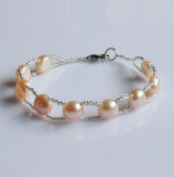 Cheap Nature Freshwater Pearl Bracelet Wholesale (EB1508-3)