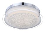 Modern 12W LED Chrome and Crystal Ceiling Lamp (LED-15108-RD)