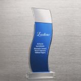 Royal Blue Accented Double Pane Wave Trophy (#75577)