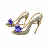 VAGULA Fashion High-Heel Shoe Rhinestone Brooch