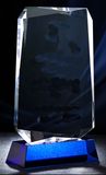 Crystal Glass Trophy Blue Base