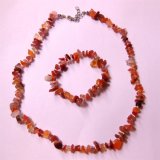 Natural Gemstone Stone Crystal Carnelian Chips Charming Necklace Jewelry Sets