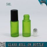 High Quality 5ml Cosmetics Green Glass Roll on Bottle for Essential Oil