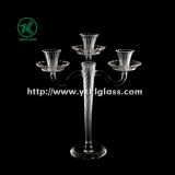 Glass Candle Holder for Home Decoration with Three Posts (10*26.5*31.5)