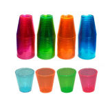 2oz Plastic Disposable Shot Glasses, Mixed Neon