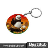 Bestsub Color Edged 47mm Round Sublimation Plastic Promotional Keychain (PYA47C)