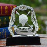 Crystal Golf Iceberg Trophy with Black Base