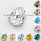 Wholesale Teardrop Sew on Crystal Ab Rhinestone with Claw Setting